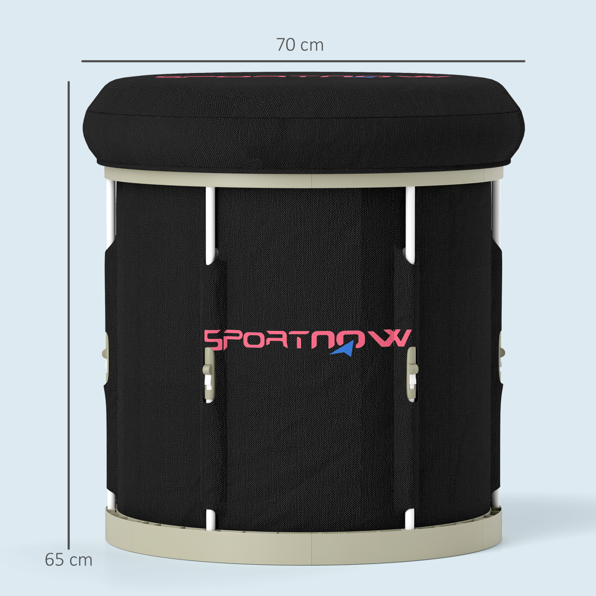 SPORTNOW 210L Portable Ice Bath Tub with Aluminium Poles & Dual Covers – Outdoor Cold Water Therapy, Black
