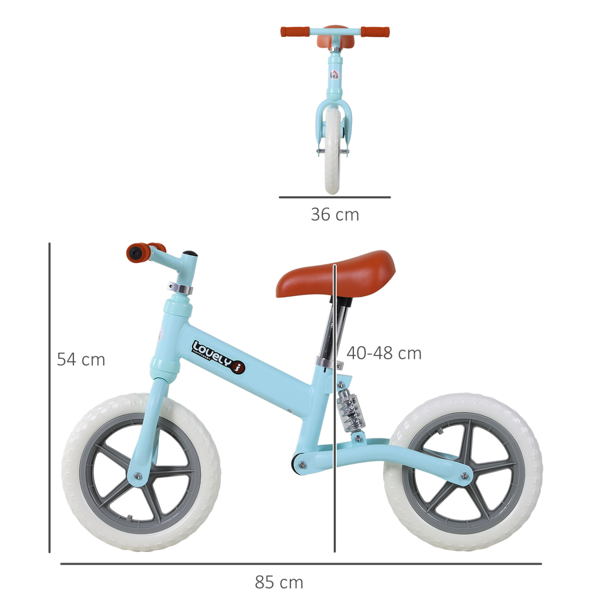 HOMCOM Kids Balance Bike with Adjustable Seat – Pedal-Free Learning Bicycle for Ages 2–5, Metal Frame