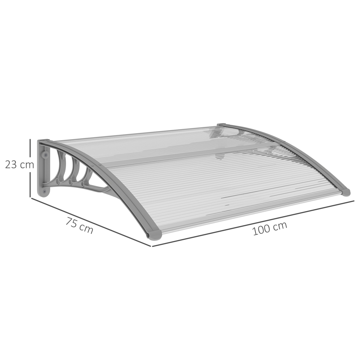 Outsunny Clear Polycarbonate Door Canopy with Wall Mounting Kit – Window & Doorway Rain Shelter