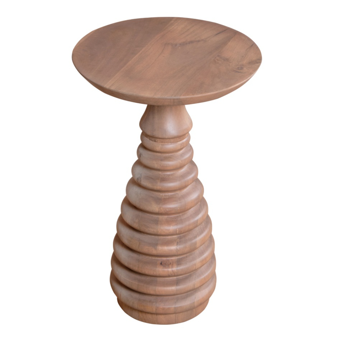 Valencia Side Table in Solid Mango Wood with Woven Cane Detailing – Handcrafted Eco-Friendly Design