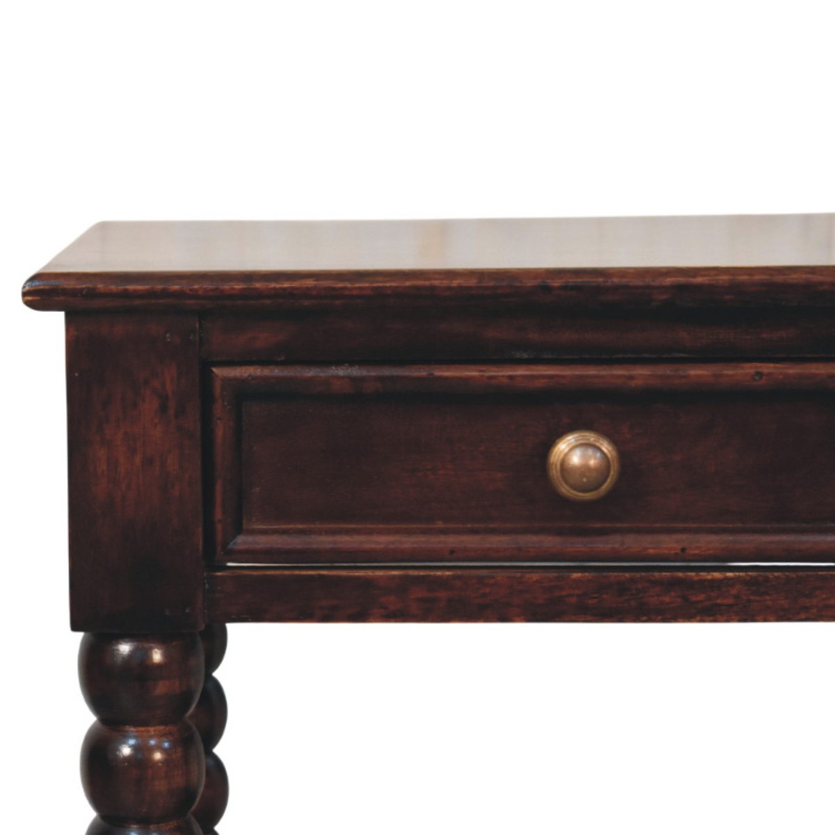 Artisan Furniture Solid Wood Vienna Nightstand with Drawer and Open Shelf – Winewood Oak Finish, Dark Brown