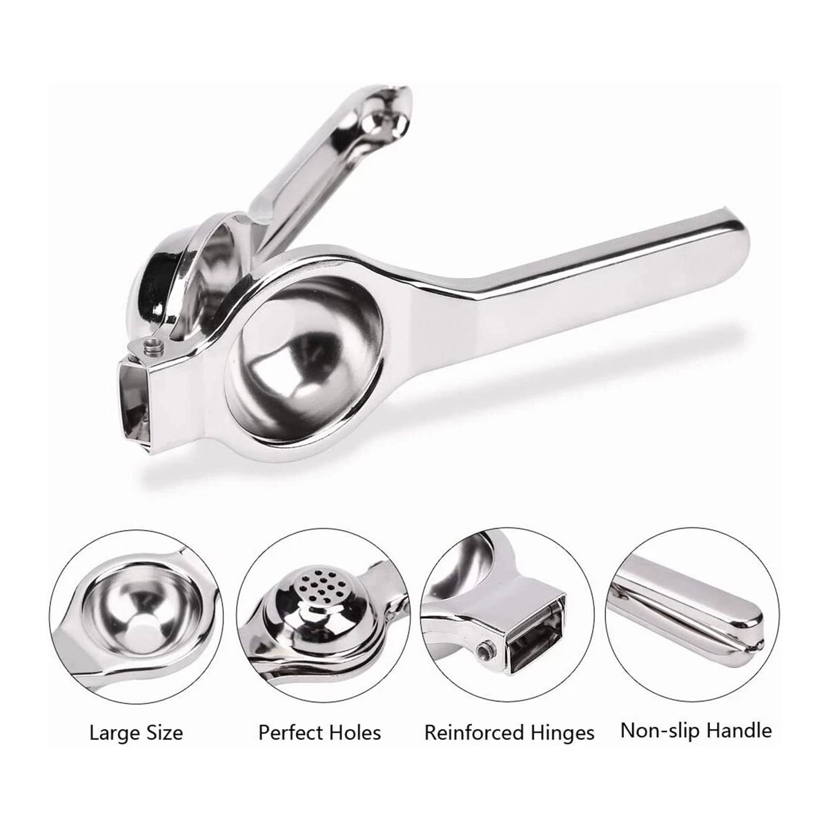 2 Pack Stainless Steel Manual Lemon & Orange Squeezer – Rust-Proof Hand Citrus Juicer with Pulp Filter Basket