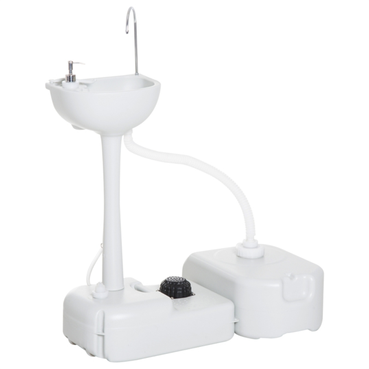 Portable Camping Sink with 4.5 Gallon Water Tank, Wheels & Handle – Outdoor Hand Wash Station, Light Grey