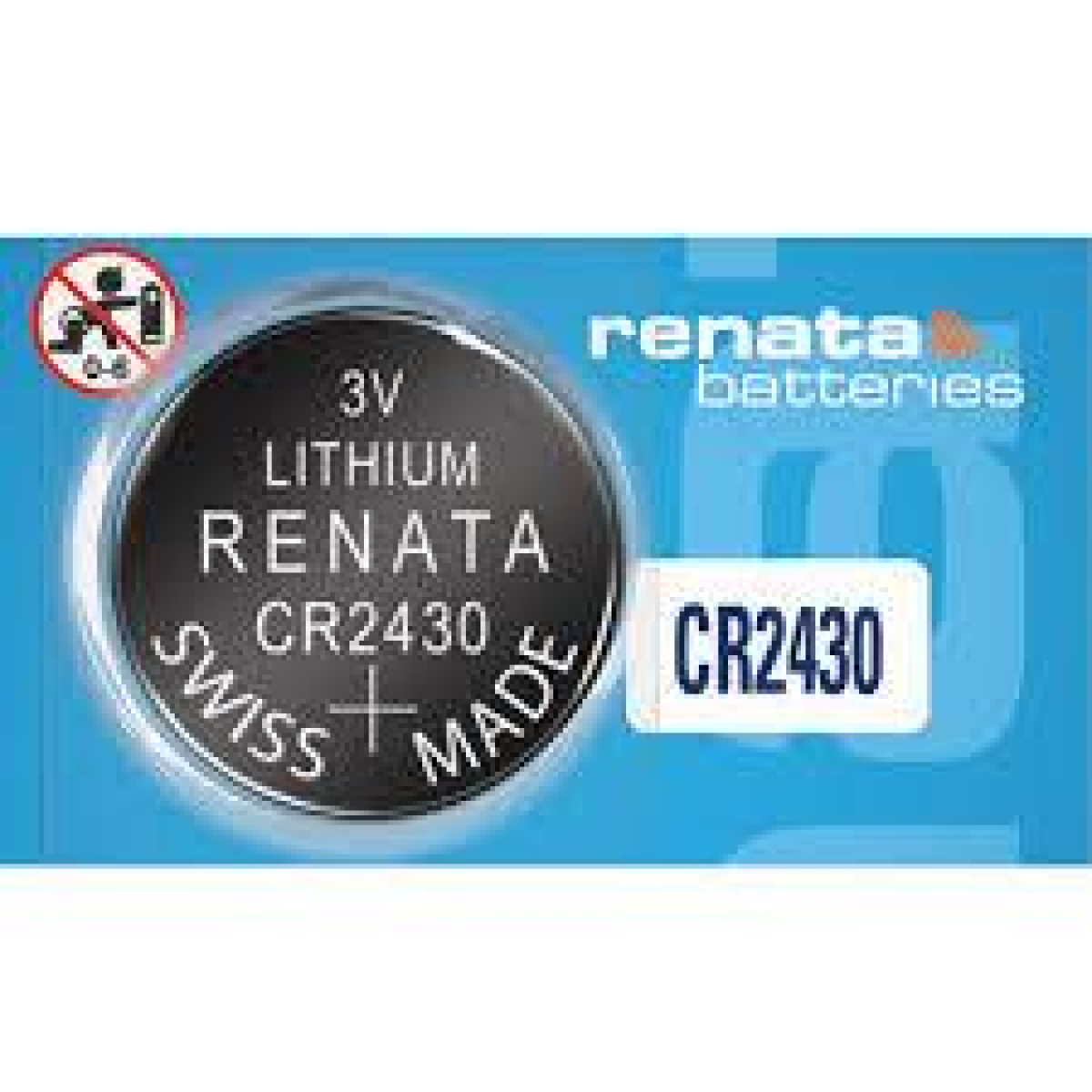Renata CR2430 Lithium Watch Battery – Single Coin Cell Replacement Battery, 1 Piece