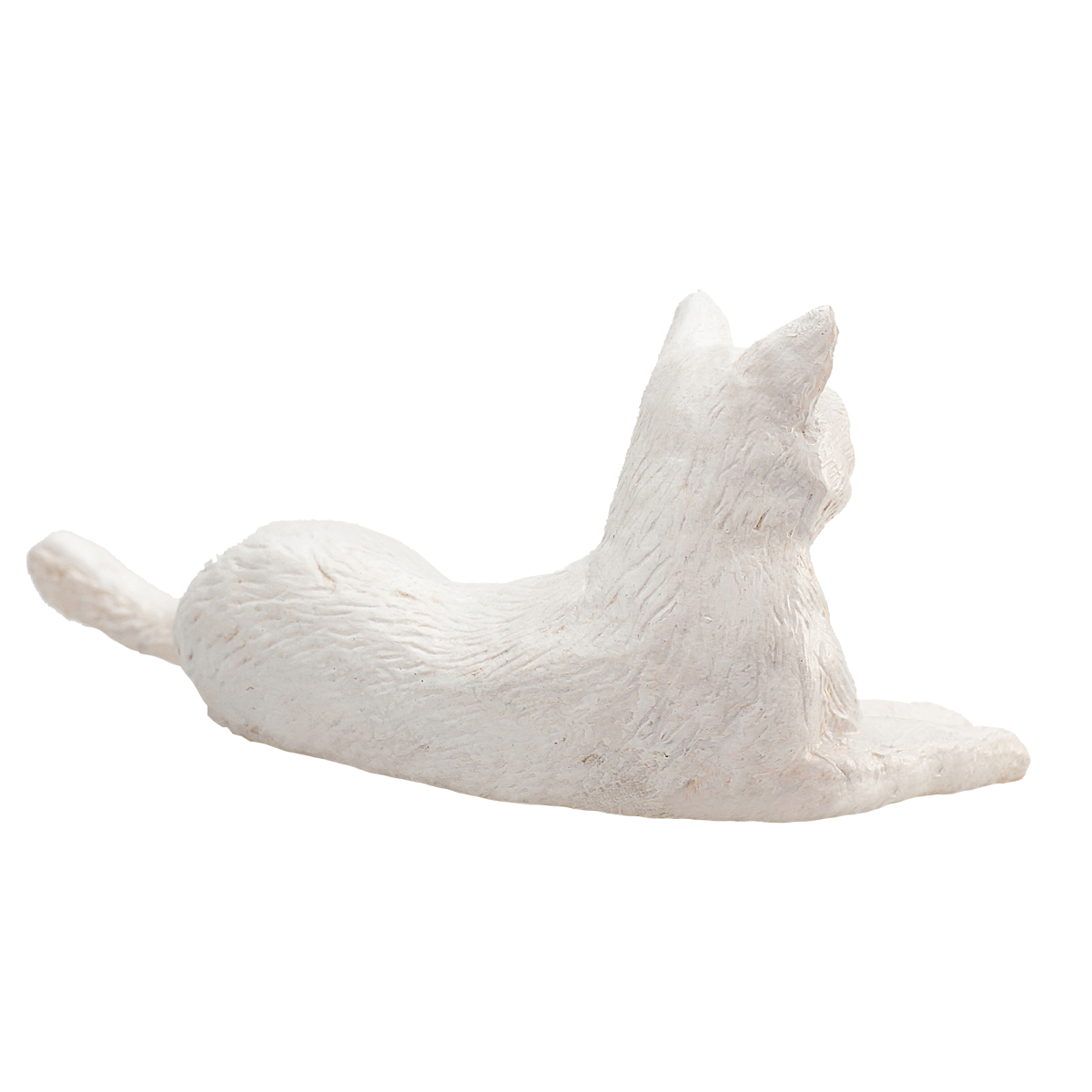 MojoFun Lying White Cat Toy Figurine – Realistic Pet Animal Model