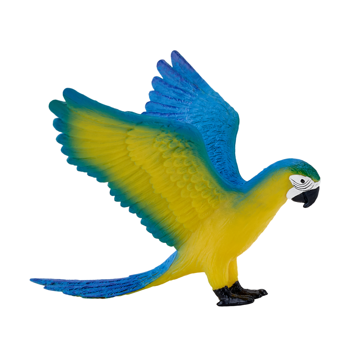 Mojo Blue Macaw Parrot Figurine, Hand-Painted Realistic Bird Toy