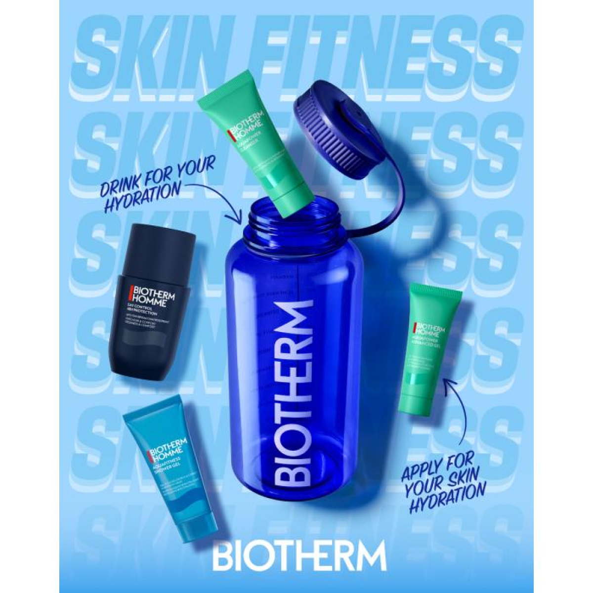Biotherm Homme Grooming Set with Aquapower Gel, Cleanser, Aquafitness Shower Gel and Day Control Roll-On