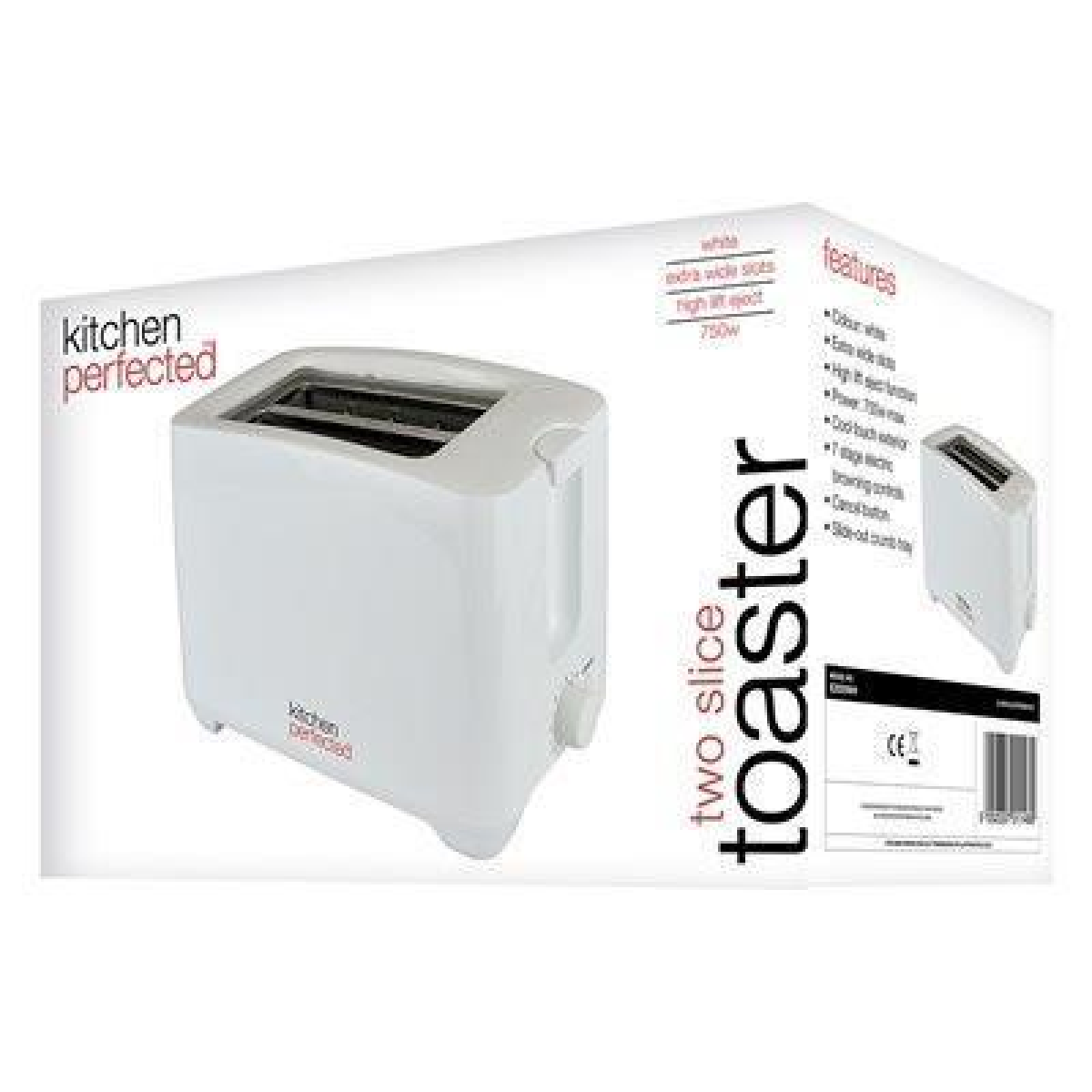 KitchenPerfected 2000W 1.7L Fast Boil Cordless Kettle and 2 Slice Toaster Set – 7 Browning Settings