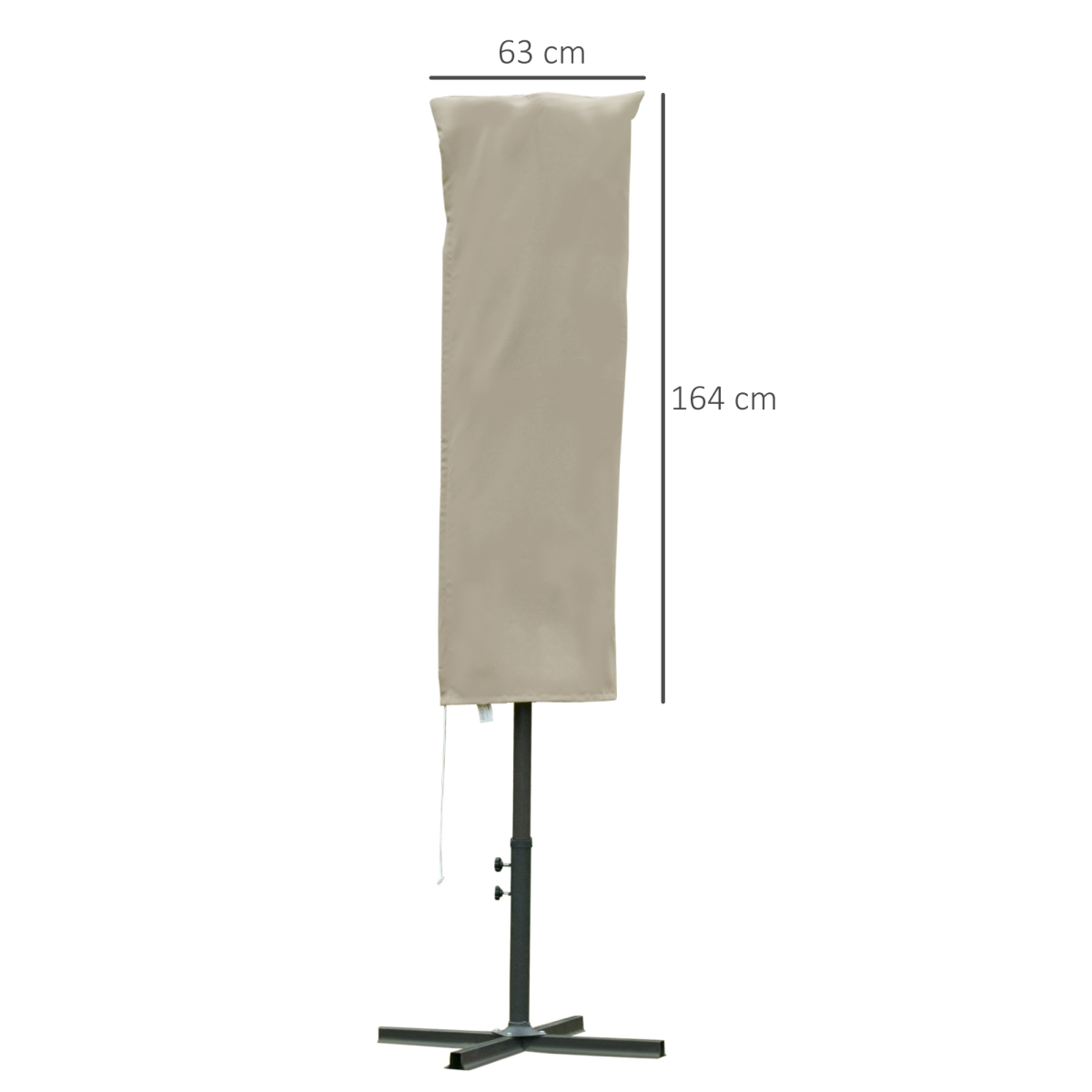 Outsunny Cantilever Parasol Cover with Zip & Drawstring – Weatherproof Oxford Garden Umbrella Protector
