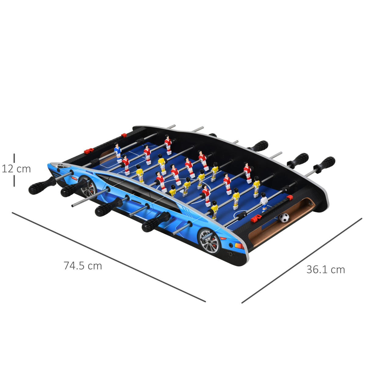 HOMCOM 2ft Foosball Table with 8 Rods, Score Boards & 2 Balls – Indoor Table Football for Kids & Adults