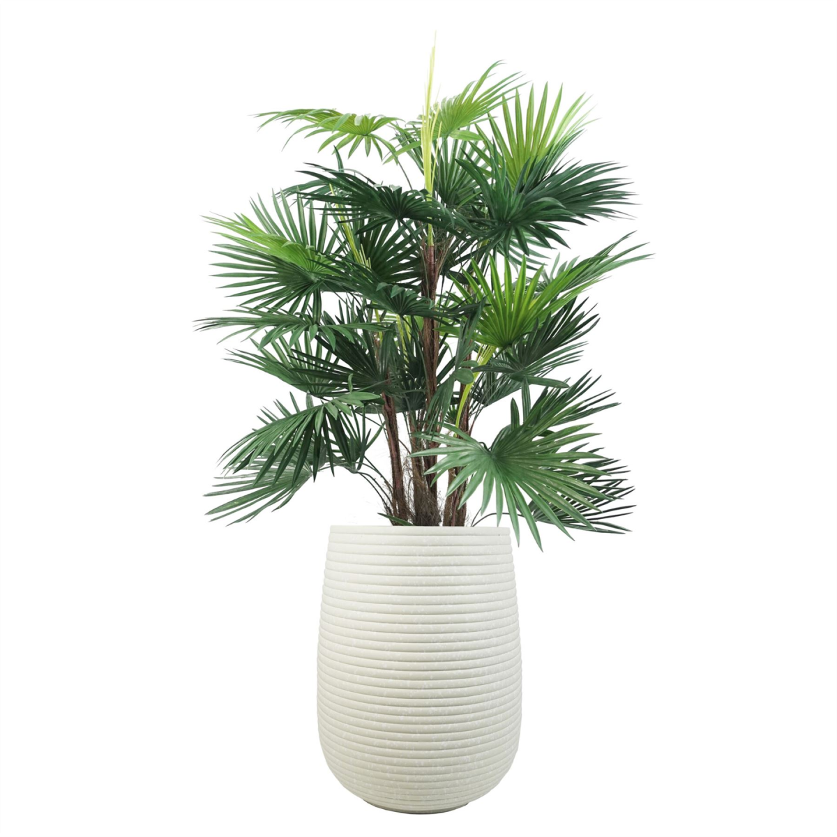 Mikos Large Ridged Composite Planter – Garden Plant Pot, 41cm x 30cm, Stone