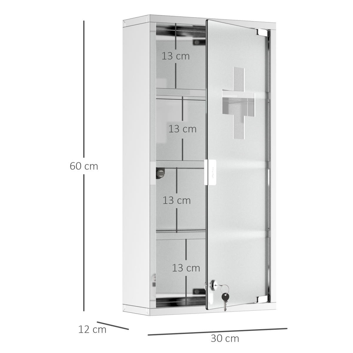 HOMCOM LED Illuminated Bathroom Infrared Sensor Mirror Dustproof 60 80x4CM