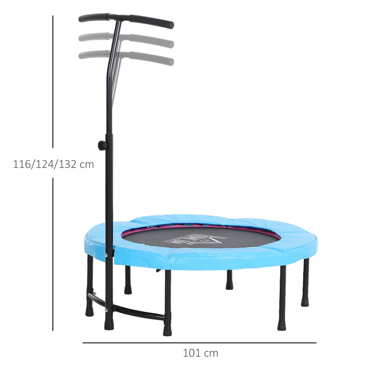 HOMCOM 40" Mini Trampoline with Adjustable Handle – Fitness Rebounder for Kids & Adults, Indoor & Outdoor