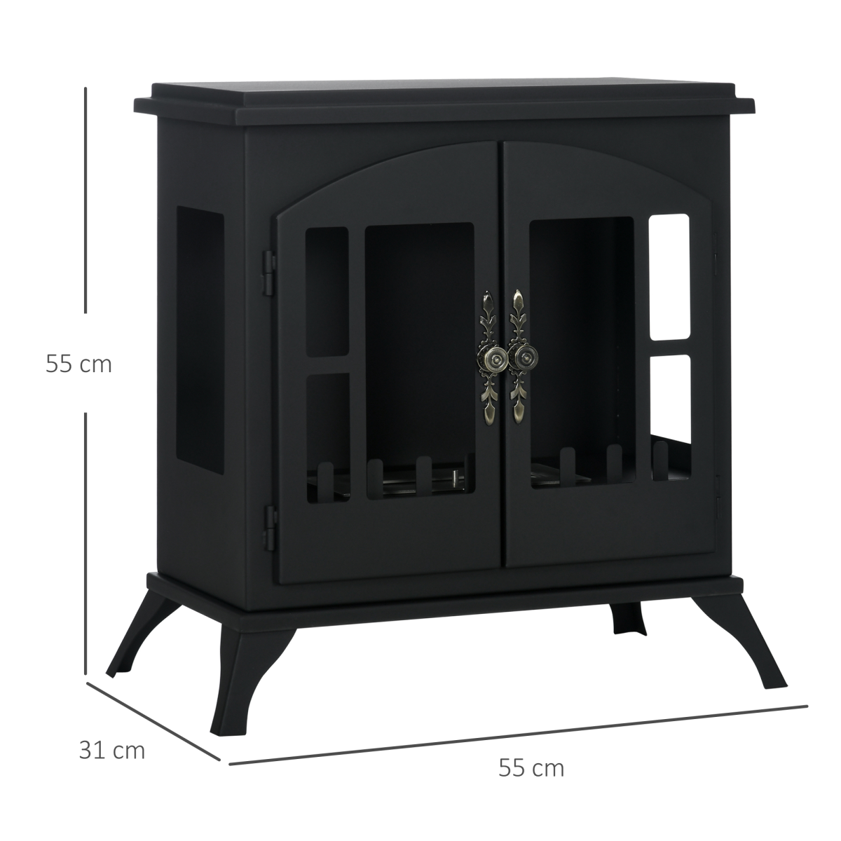 HOMCOM Freestanding Bioethanol Fireplace Stove with 0.9L Tank – No Chimney Needed, Black