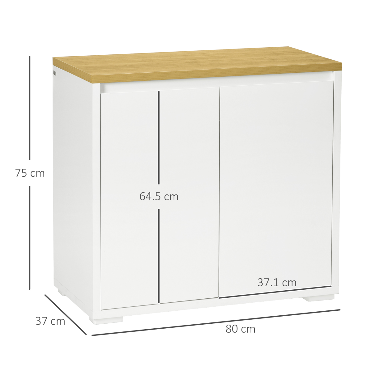 HOMCOM Double Door Sideboard Cabinet with Adjustable Shelf – Living & Dining Room Storage