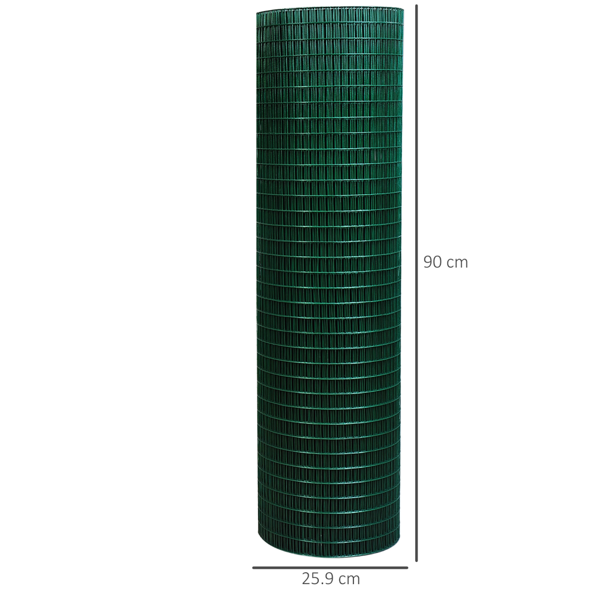PawHut PVC-Coated Welded Wire Mesh Fence, 30m x 0.9m – Poultry, Aviary & Small Animal Run, Galvanised