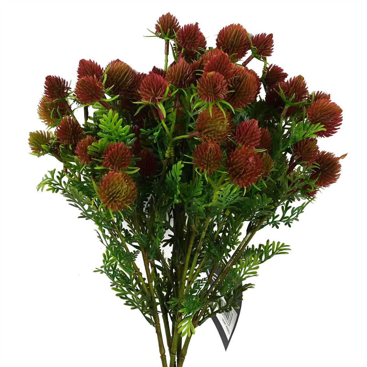 Leaf Craspedia Artificial Flower Stem with Plastic Flowers and Wired Stem – 55cm Home Decor, Red