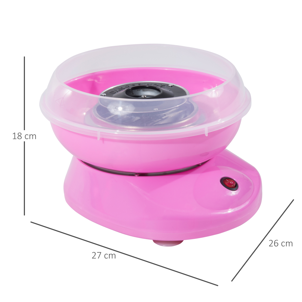HOMCOM 450W Stainless Steel Candy Floss Machine – Party Treats at Home, Pink