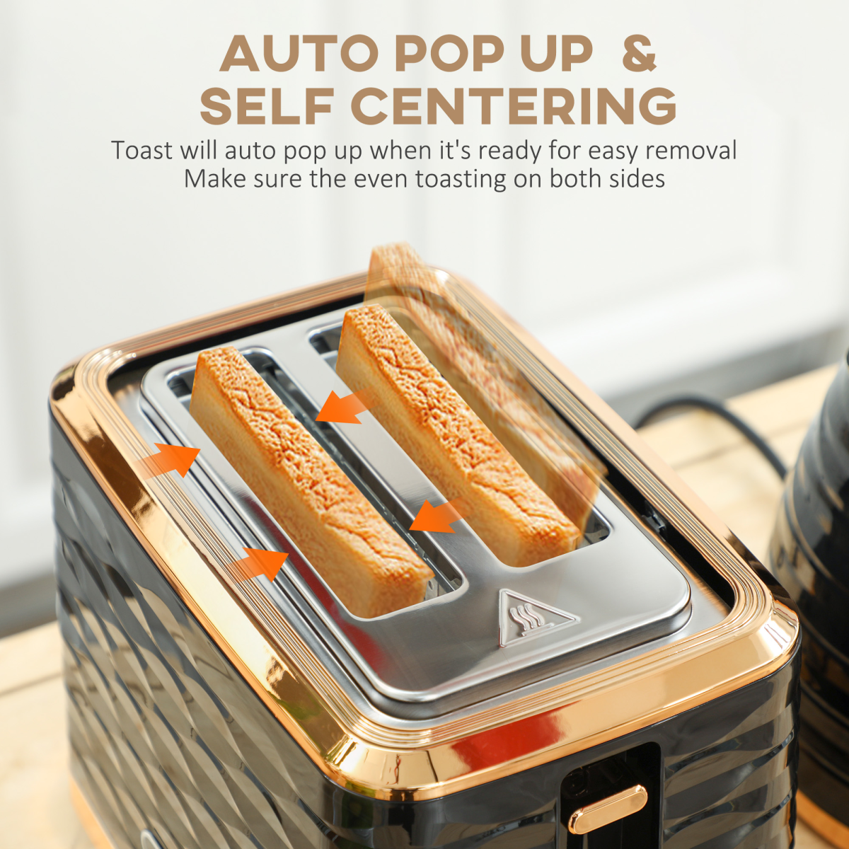 Pebbled 1.7L Fast Boil Kettle & 2-Slice Toaster Set – Matching Breakfast Duo with Textured Finish