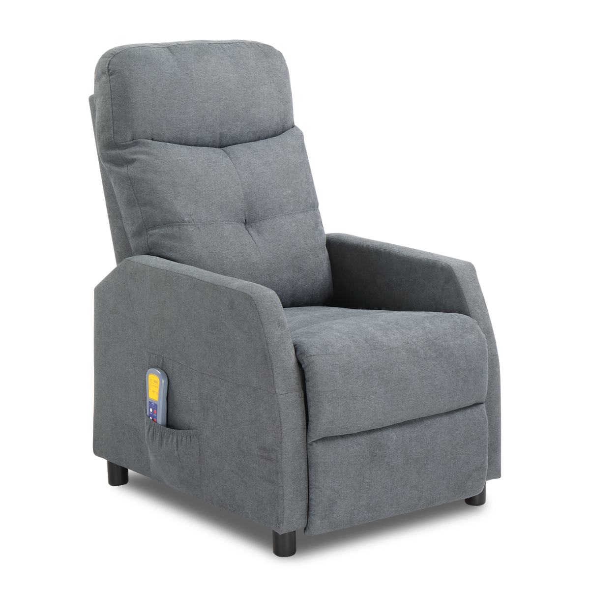 Electric Massage Recliner Chair with 6-Point Vibration Massage & Heating – Fabric TV Armchair, Light Grey