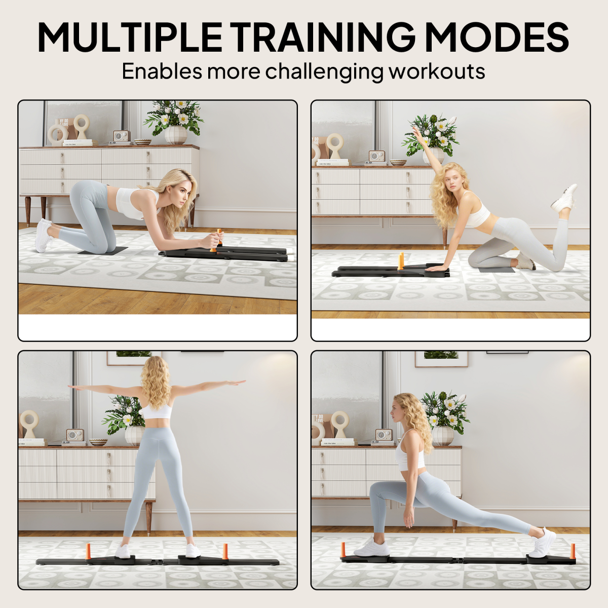 SPORTNOW Push Up Boards Set of 2 with Glide Rail – Portable Home Gym Press Up Boards, Black
