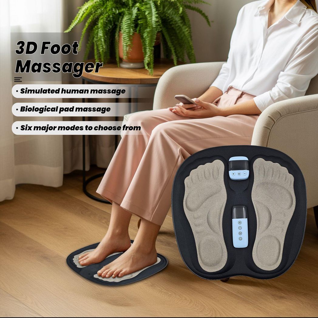 DYZI Rechargeable EMS Foot Massager with Electrical Muscle Stimulation – Foldable, Adjustable Intensity
