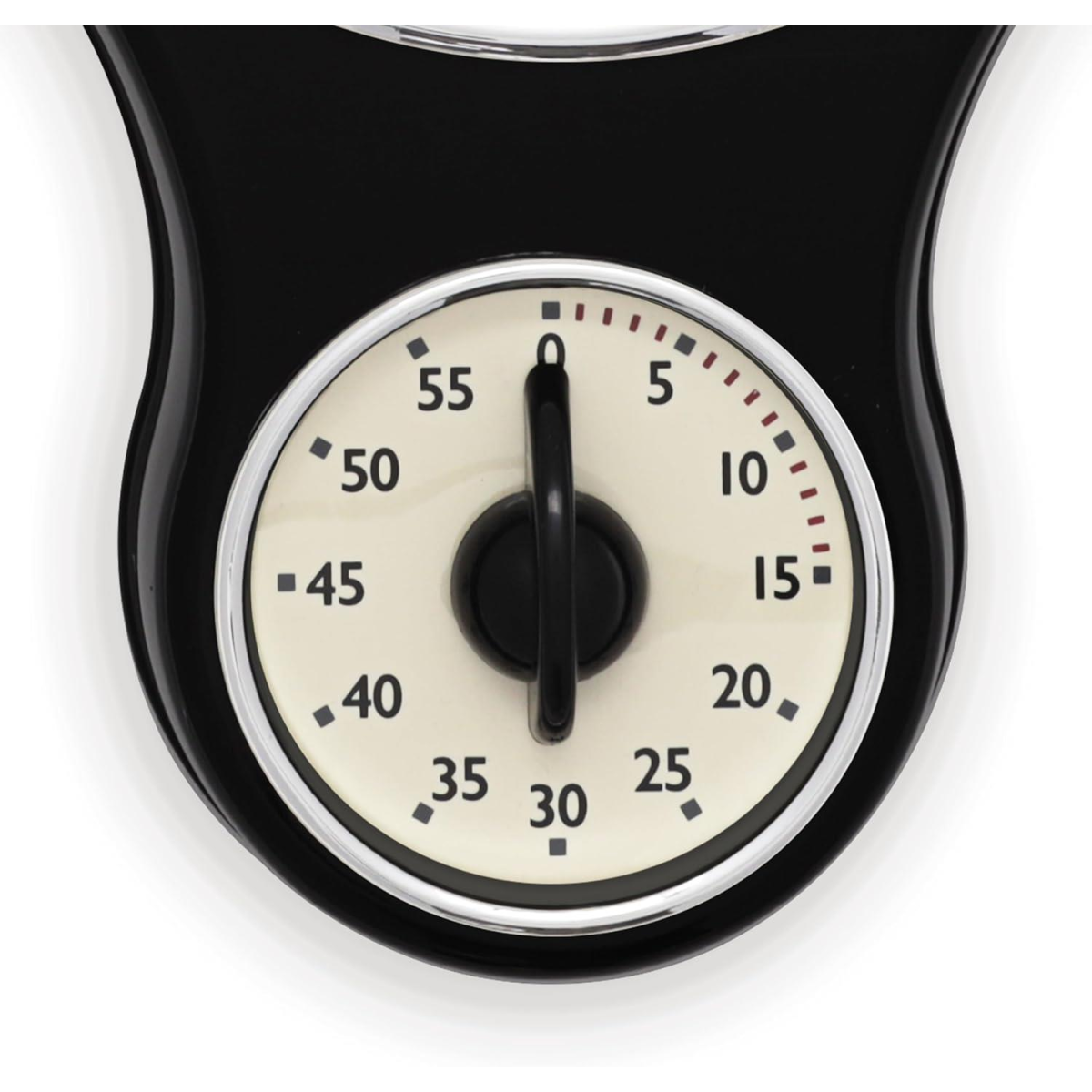 Acctim Kitchen Time 20cm Timer Quartz Retro Style Domed Glass Lens Black Wall Clock