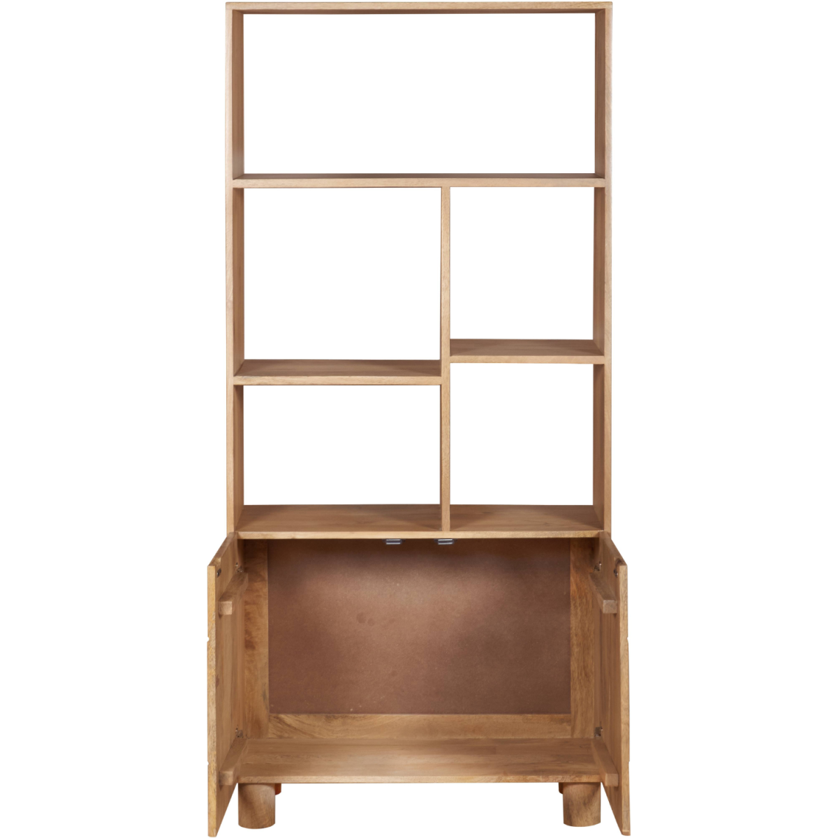 Austin Solid Wood Bookcase with Multiple Shelves – Natural Grain Storage & Display Unit for Any Room