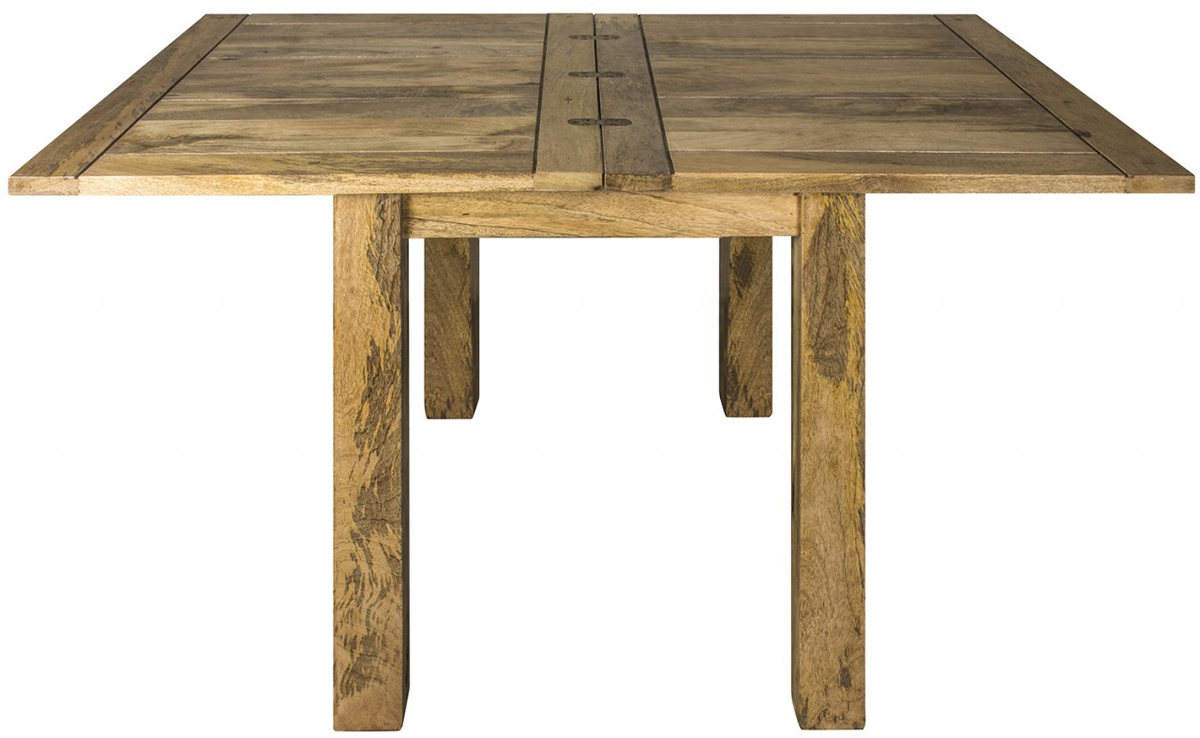 Artisan Furniture Solid Wood Granary Butterfly Extending Dining Table – Seats 2 to 6, Hand-Distressed Finish, Beige