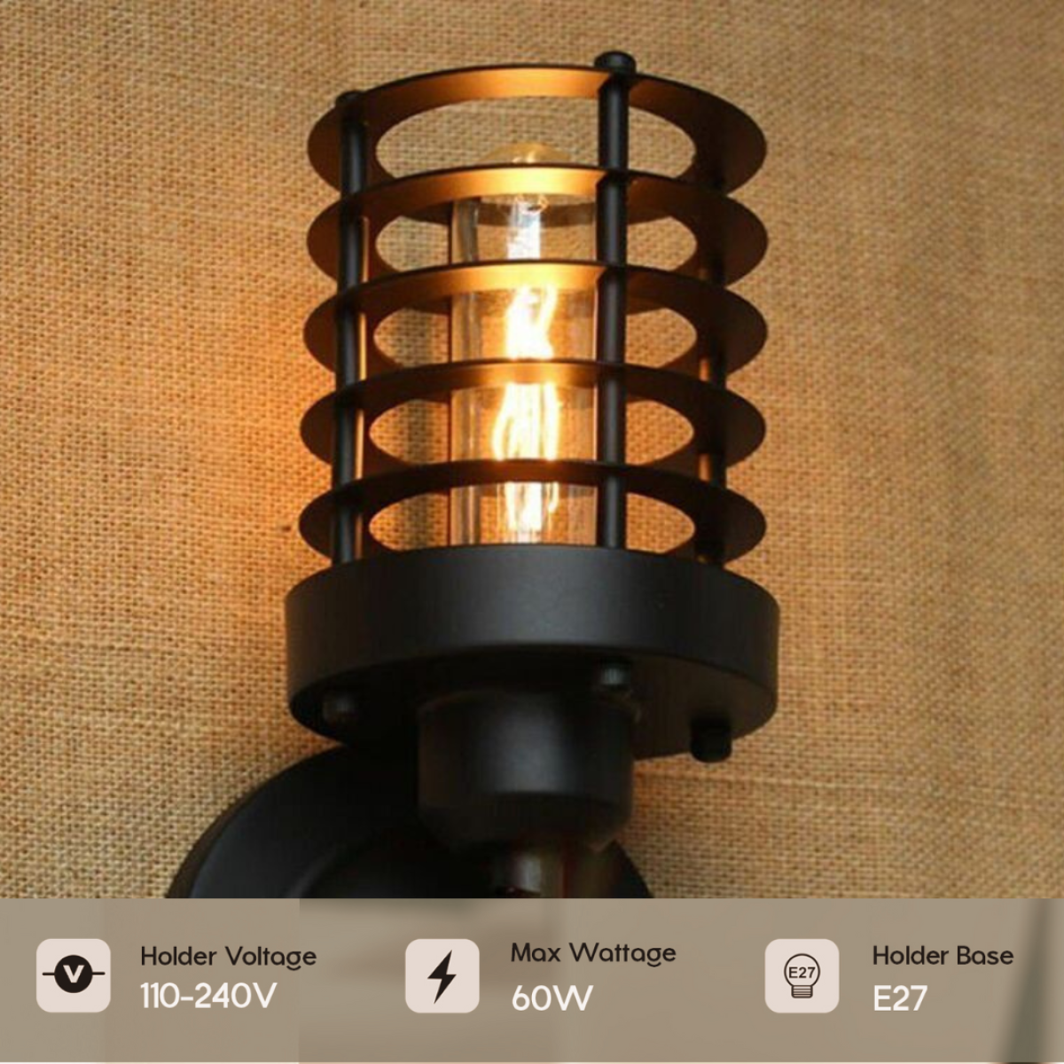 Adjustable Metal Cage Wall Sconce