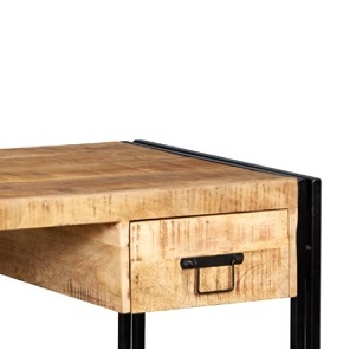 Cosmo Industrial Desk with Spacious Work Surface – Solid Mango Wood & Reclaimed Metal Home Office Desk