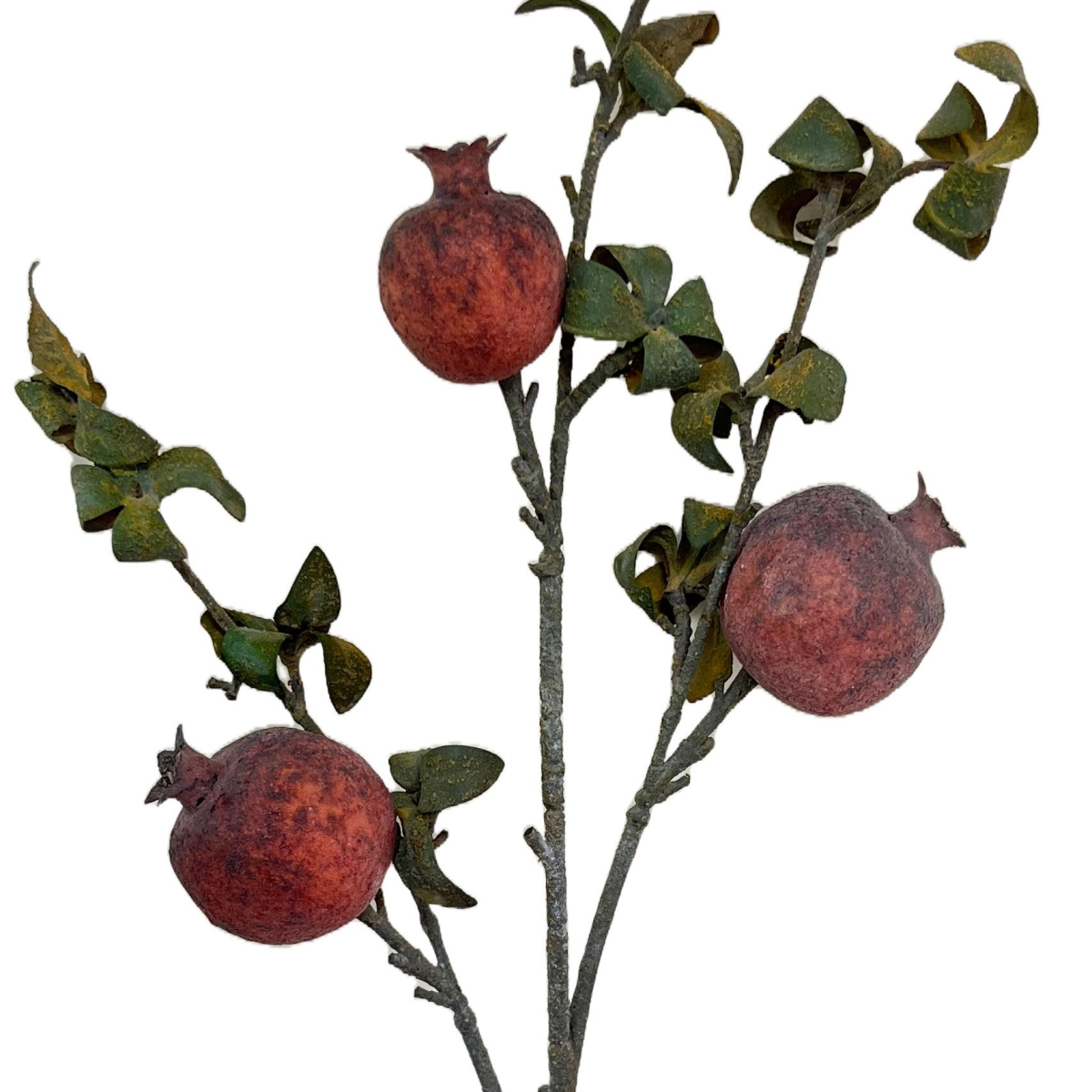 Leaf 75cm Artificial Pomegranate Stem with Realistic Fruits & Foliage – Faux Stem for Vases & Displays