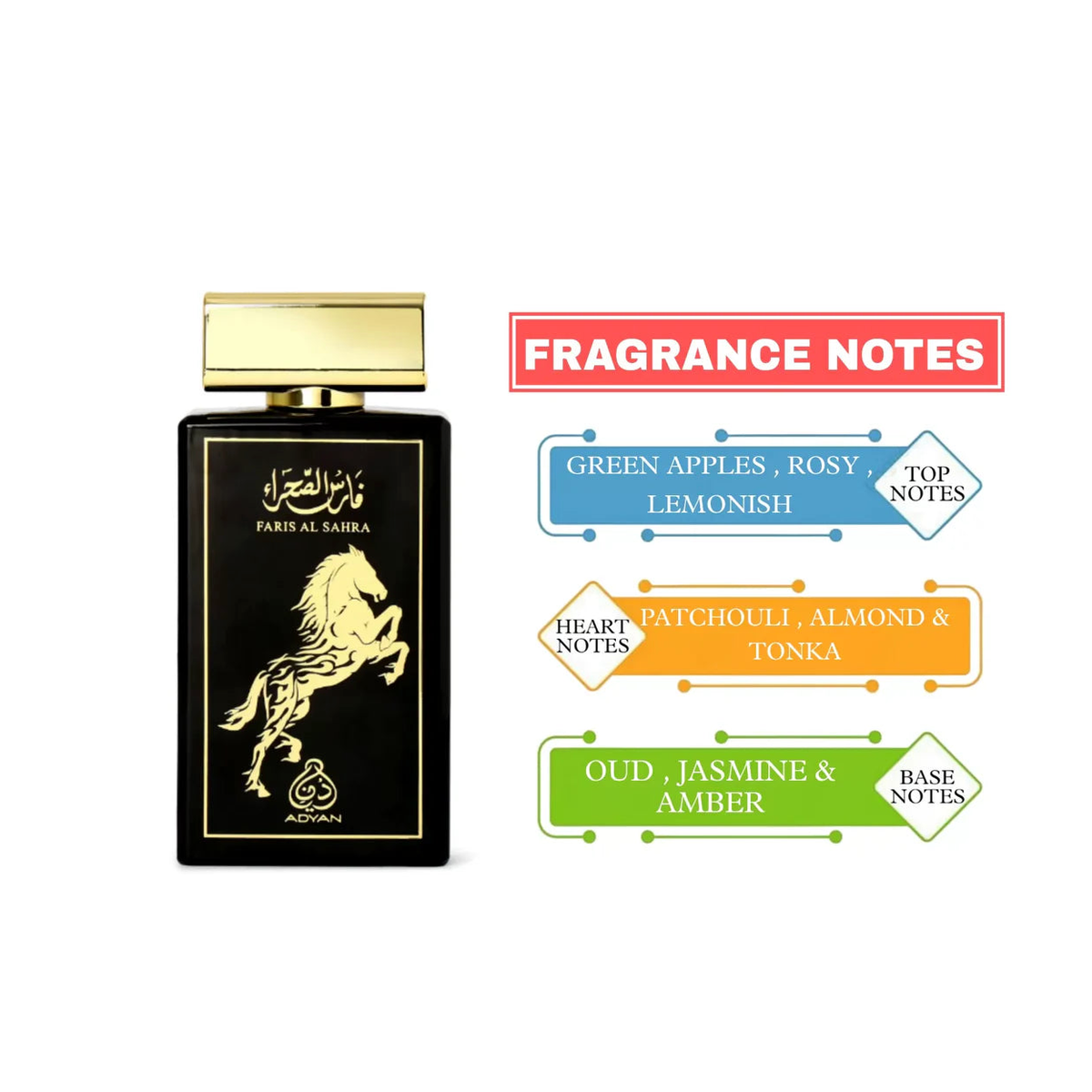 Faris Al Sahra Eau de Parfum 100ml – Fresh & Citrus, Amber & Oriental Fragrance for Men