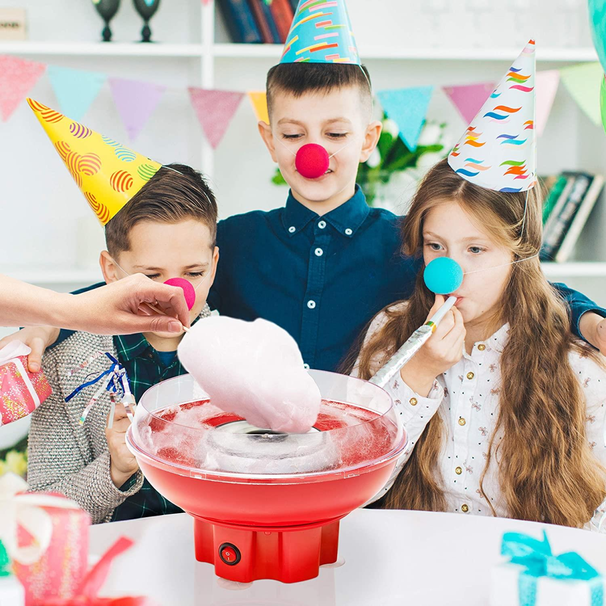 Global Gizmos Retro Candy Floss Maker, 400W – Make Fairground Cotton Candy at Home, Red