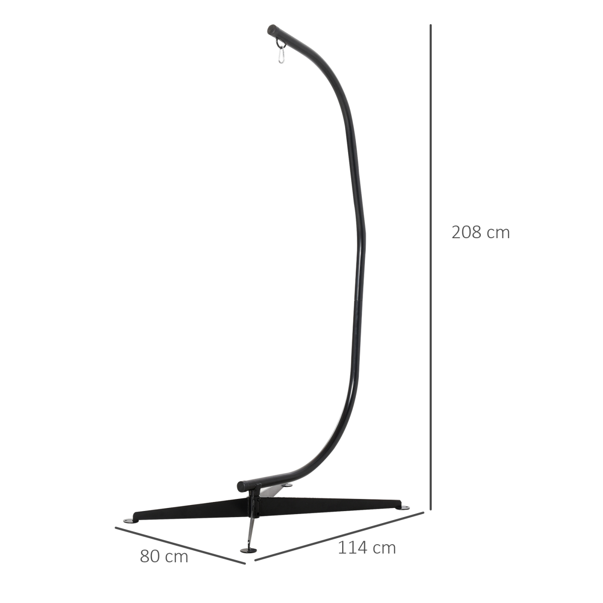 Outsunny Heavy Duty Metal C-Stand for Hammock Chair with 360° Rotation – Indoor or Outdoor, Stand Only