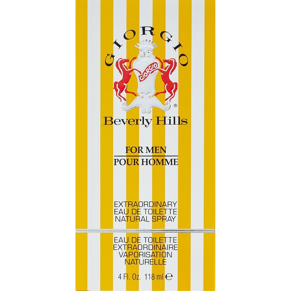 Giorgio Beverly Hills Yellow Pour Homme Eau de Toilette Spray 118ml – Fresh Citrus & Woody Fragrance for Men