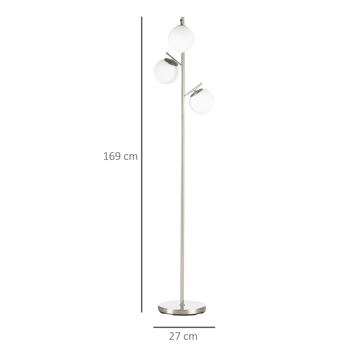 Modern 3-Light Tree Floor Lamp – Silver