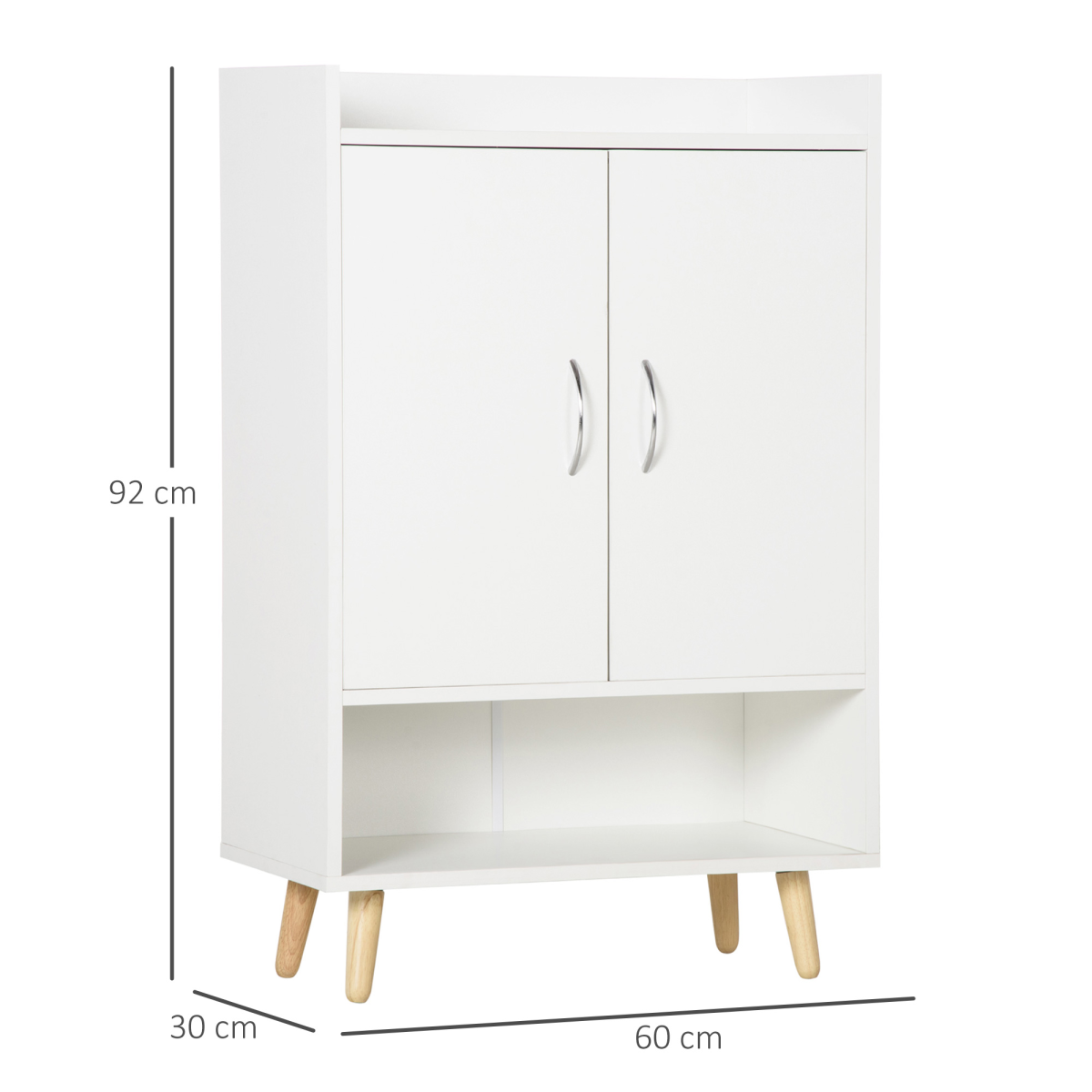 Modern Shoe Cabinet with Doors & 4 Shelves – Hallway Storage for 12 Pairs of Shoes