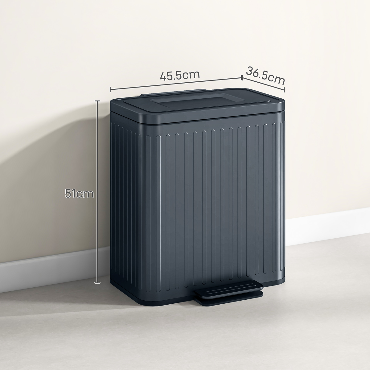 HOMCOM 2 x 20L Double Pedal Bin with Soft-Close Lid and Removable Inner Buckets – Kitchen Rubbish Bin, Black