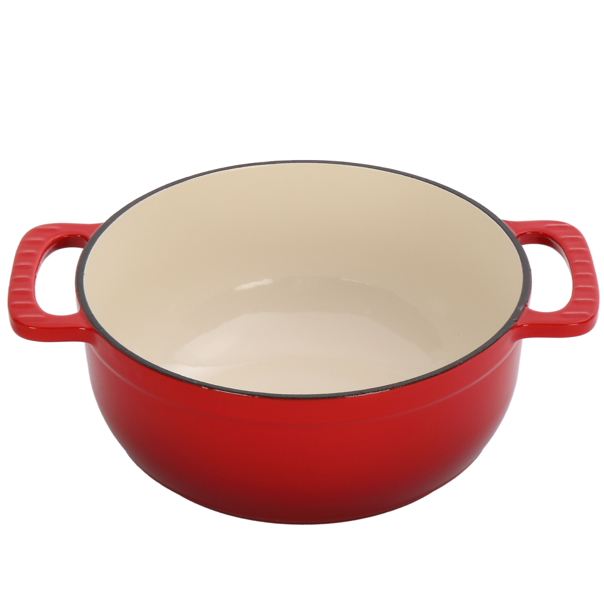Cast Iron 6QT Enamel Cooking Pot with Lid and Two Silicone Gloves – Casserole Dutch Oven, Gradient Red