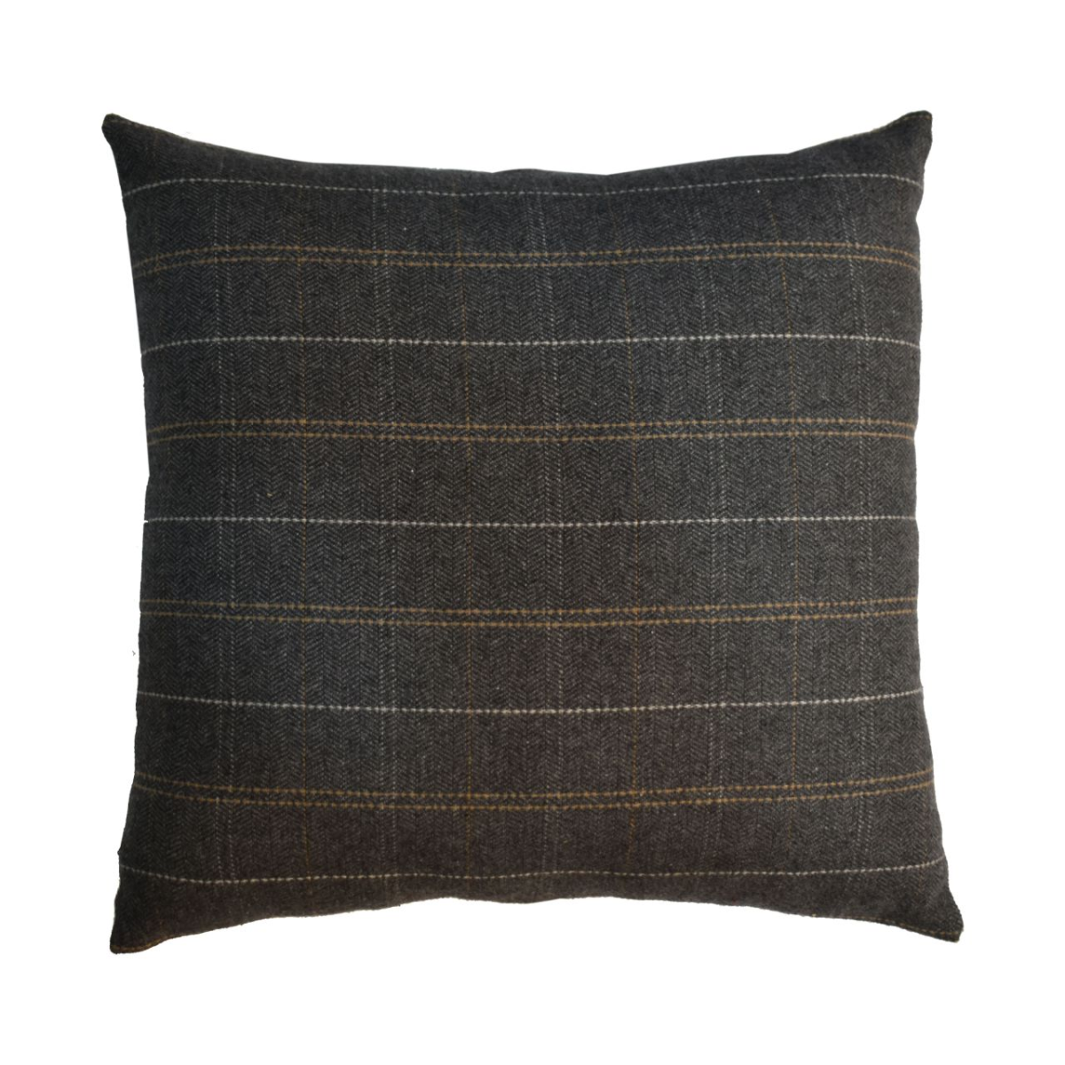 Artisan Furniture Quinn Pewter Tweed Cushions, Set of 2 – Wool Texture, Button-Down Detail for Sofas