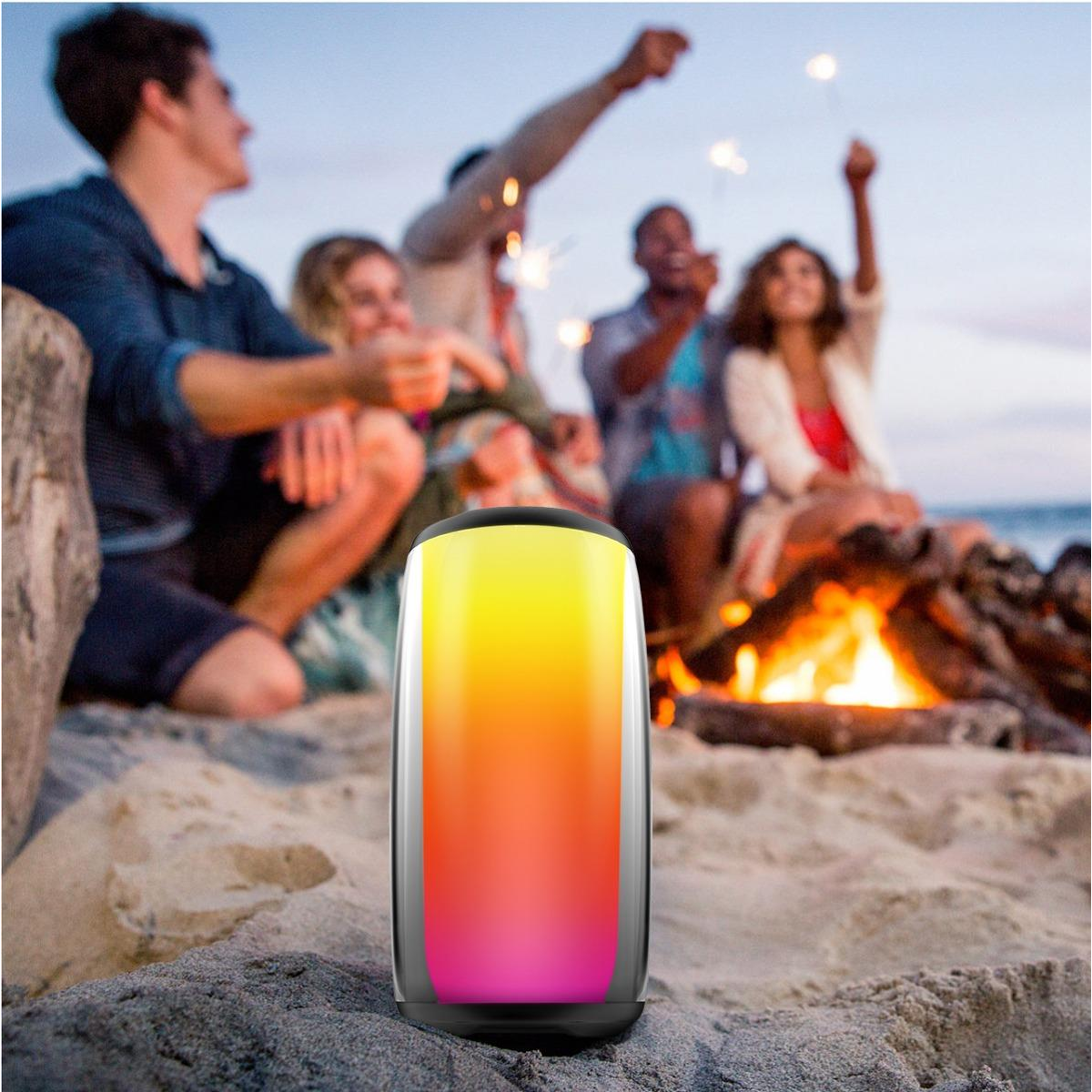 WYEWAVE 10W Portable Wireless Speaker with 360° RGB Lighting and Hands-Free Calling – Black
