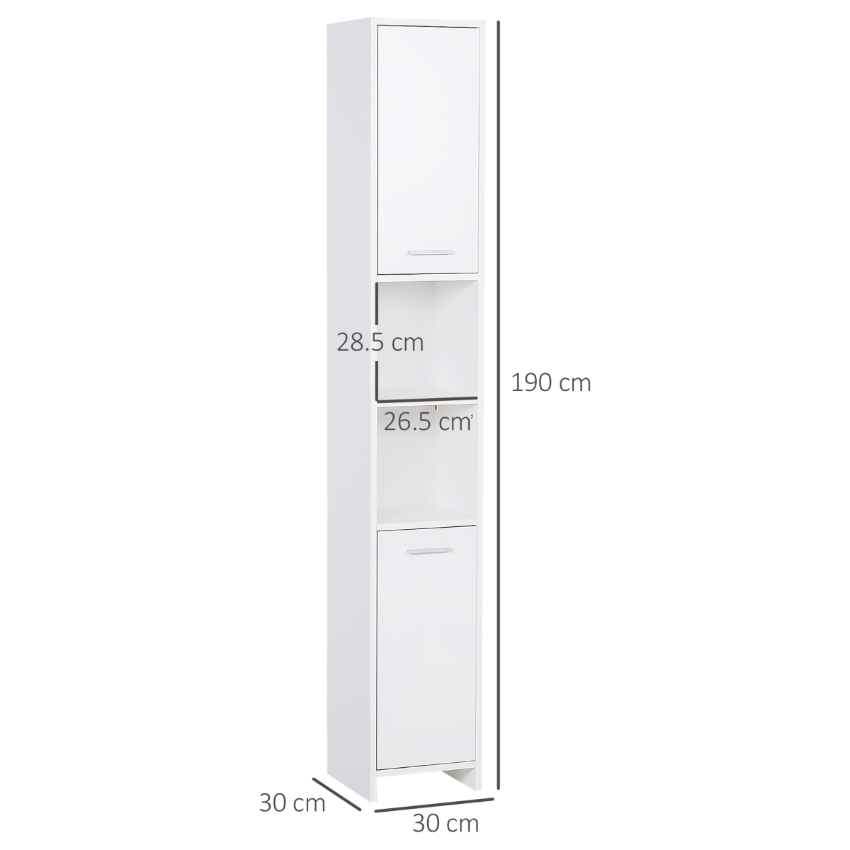 Tall Freestanding Storage Cabinet with Door & Shelves – Elegant Bathroom, Bedroom & Hallway Storage
