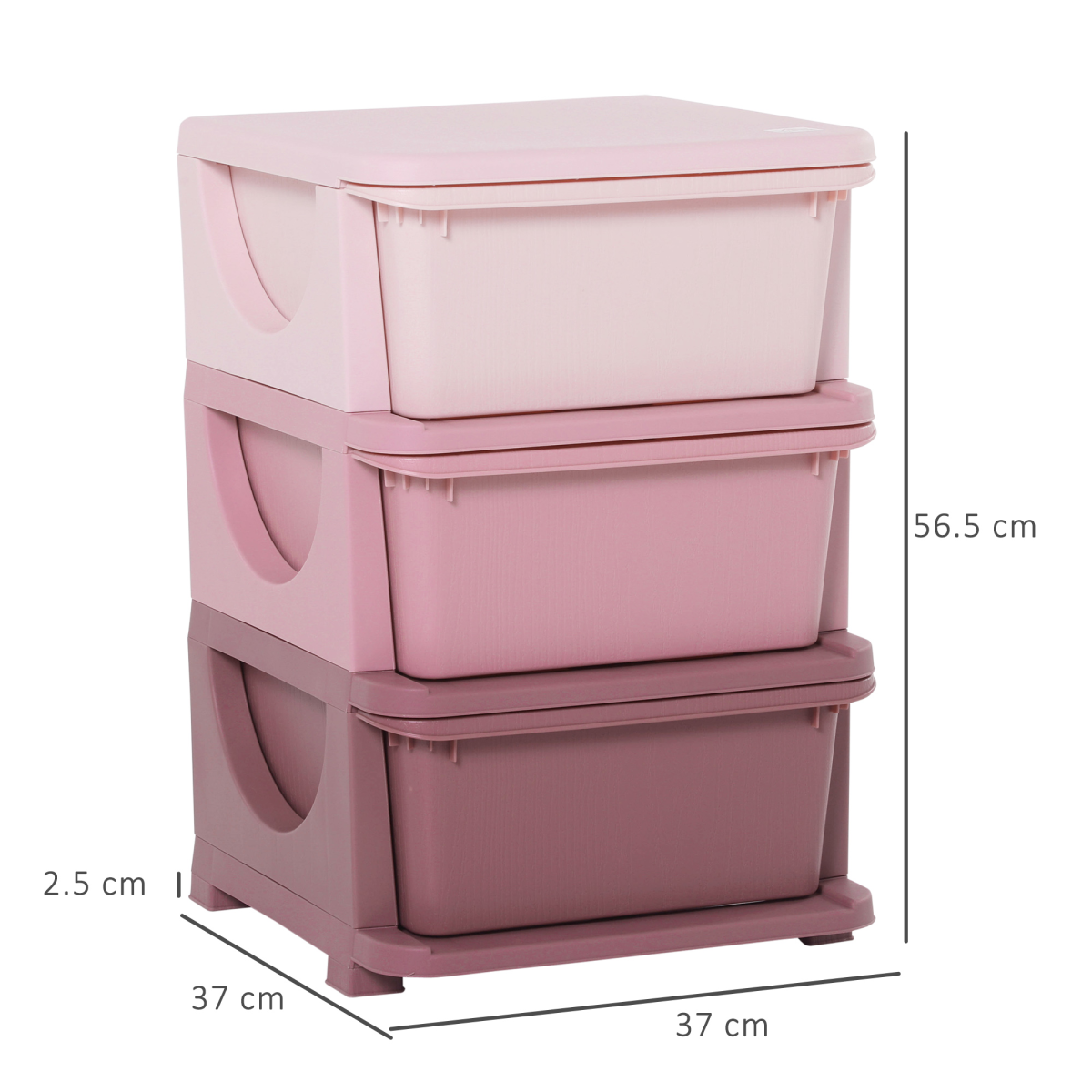 HOMCOM Kids Storage Unit with 3 Drawers – Vertical Dresser Tower for Bedroom and Playroom