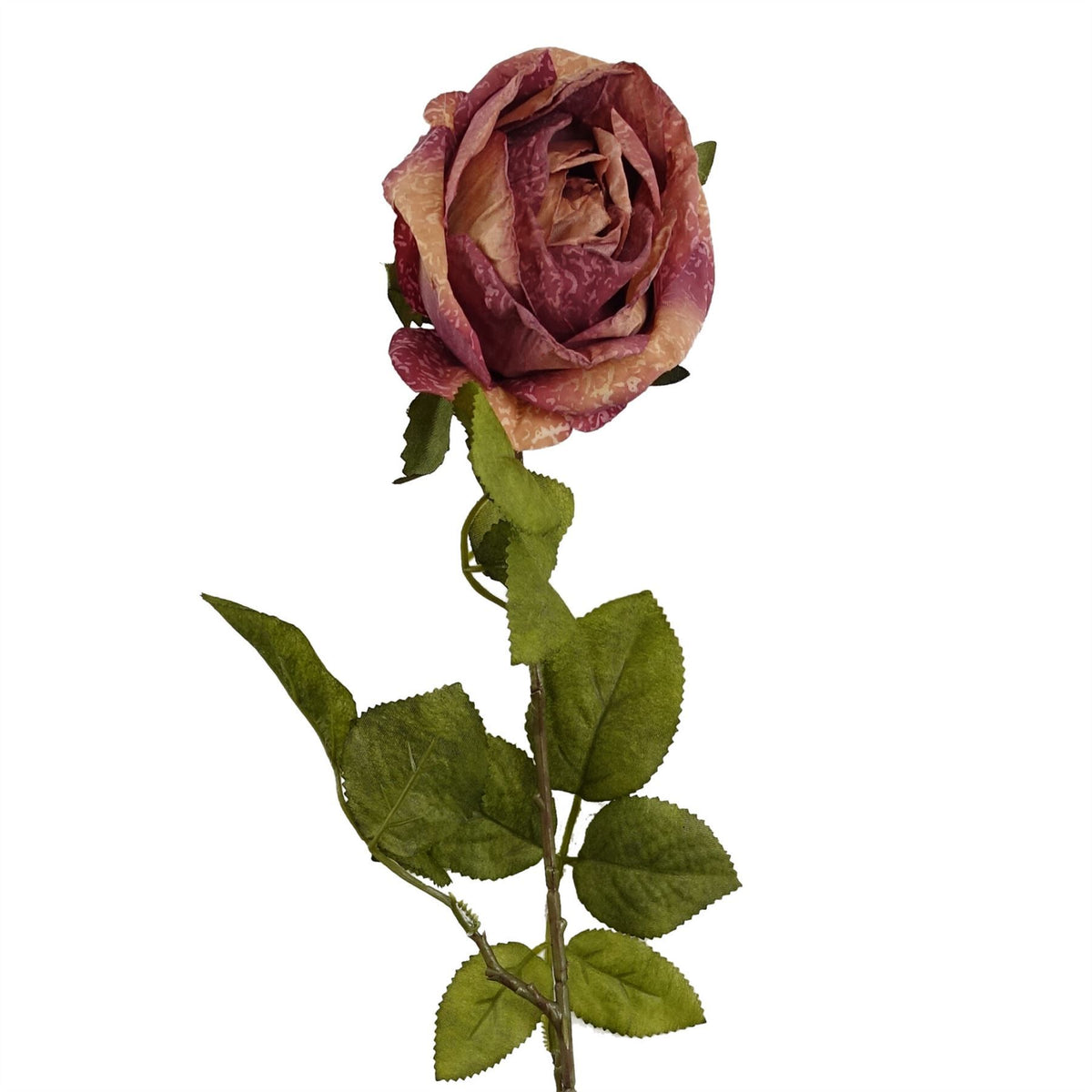 Artificial Dark Pink Rose Stems, Pack of 6 – 70cm Realistic Silk Flowers with Wired Stems
