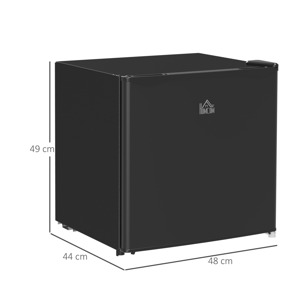HOMCOM 46L Countertop Mini Fridge with Chiller Box – Compact Drinks Cooler for Bedrooms and Offices, Black