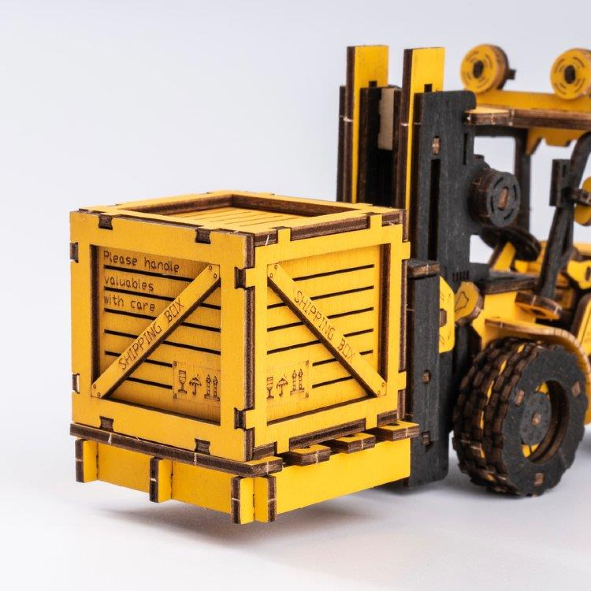 ROBOTIME ROKR Forklift 3D Wooden Puzzle Building Kit, 139 Pieces – Educational Model Toy for Ages 8+