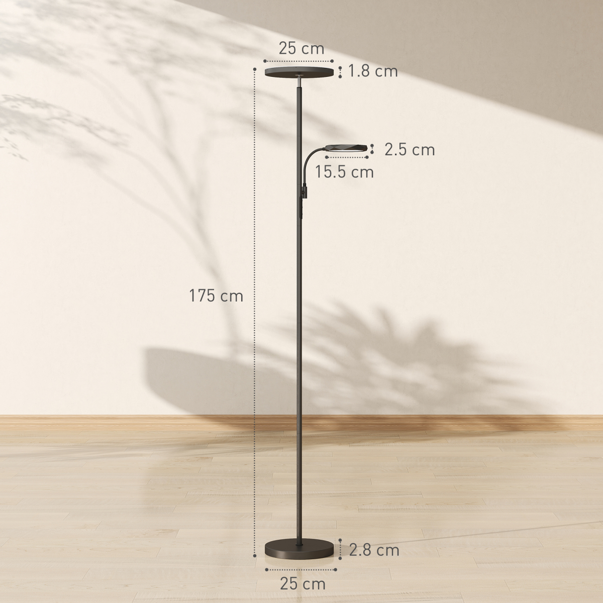 Dimmable LED Floor Lamp with Remote & Touch Control