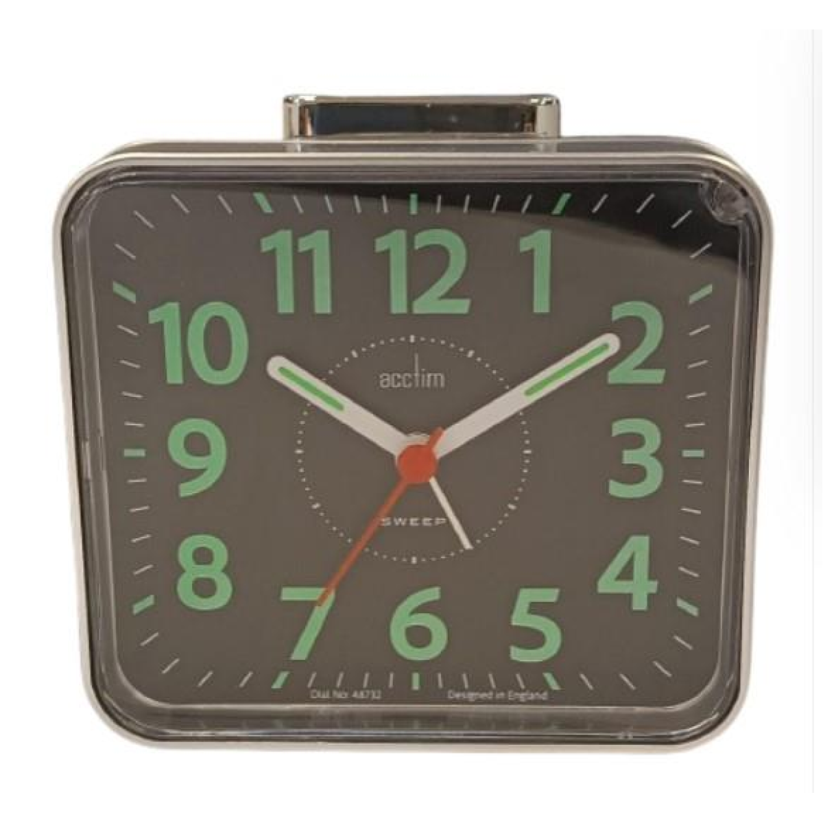 Acctim Parker Bedside Alarm Clock with Crescendo Alarm, Snooze & Silent Sweep – Easy-Read Dial, Silver, 16467