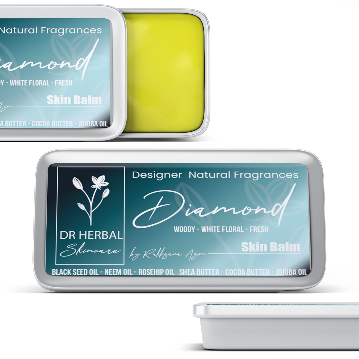Dr Herbal Solid Fragrance Diamond Powdery Floral Elegance 20g – Floral, Musky Solid Fragrance for Women
